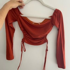 Off the shoulder top!  So cute with slits on the sides